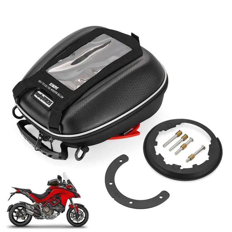 N/A Generic Kraftstofftanktasche Für Ducati Multistrada V4 950S 1200 1260 S/Enduro/DVT Motorrad Tour Gepäck Aufbewahrungsbox mit GPS Handyhalter Wasserdicht Tragbar von N/A Generic