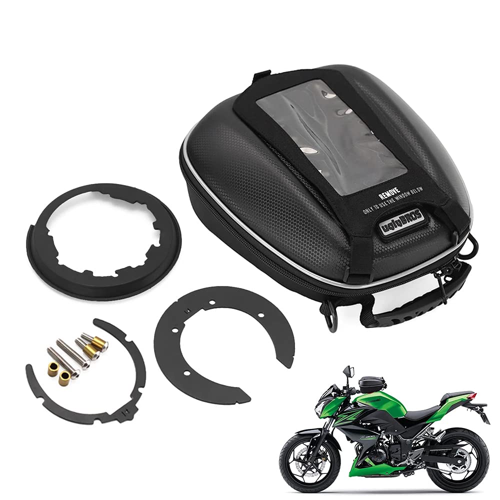 Tanktasche für Kawasaki EX250R Ninja 250R 300 Z250 Z300 Motorrad Tour Gepäck Aufbewahrungsbox mit Handy GPS Halter Wasserdicht Tragbar von N/A Generic
