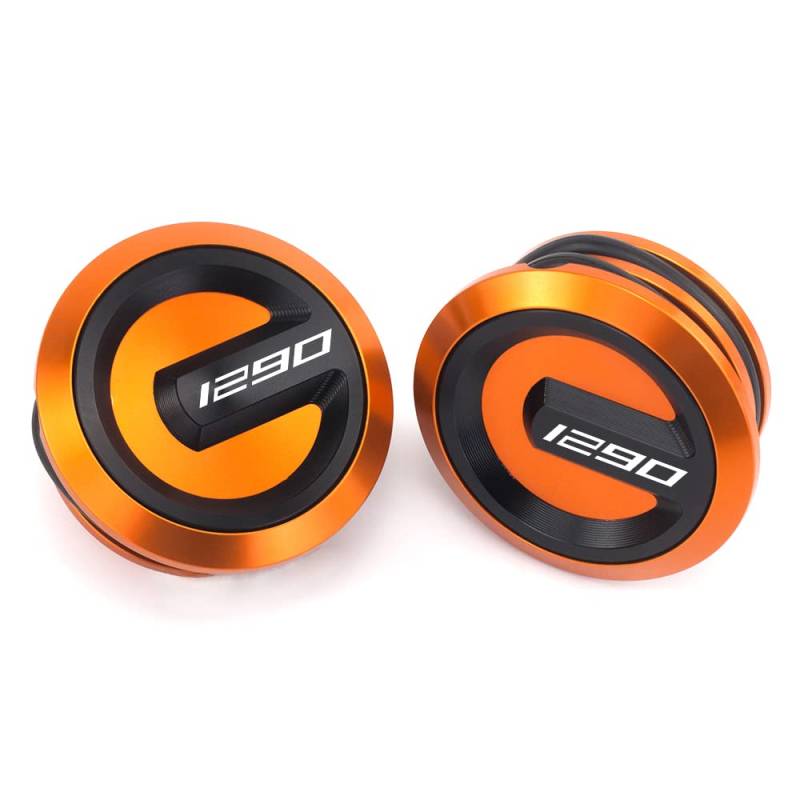 Für KTM 1290 Super Adventure 2015-2022 1290 Super Duke R 2014-2022 Rahmenloch-Abdeckkappen Stecker Dekorative Rahmenkappe Motorradzubehör (Orange & Schwarz) von NC