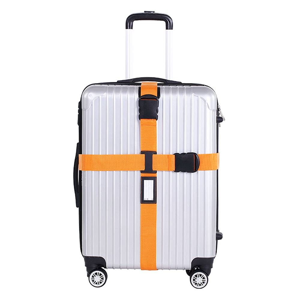 NC 1Pcs Gepäckgurt Verstellbarer Gepäckgurt Reisekoffer Gepäck Packgurt Lange Kreuzgurte mit Schnellverschluss und zusätzlichen Gepäckanhängern Etiketten Gepäckgurte für Koffer von NC