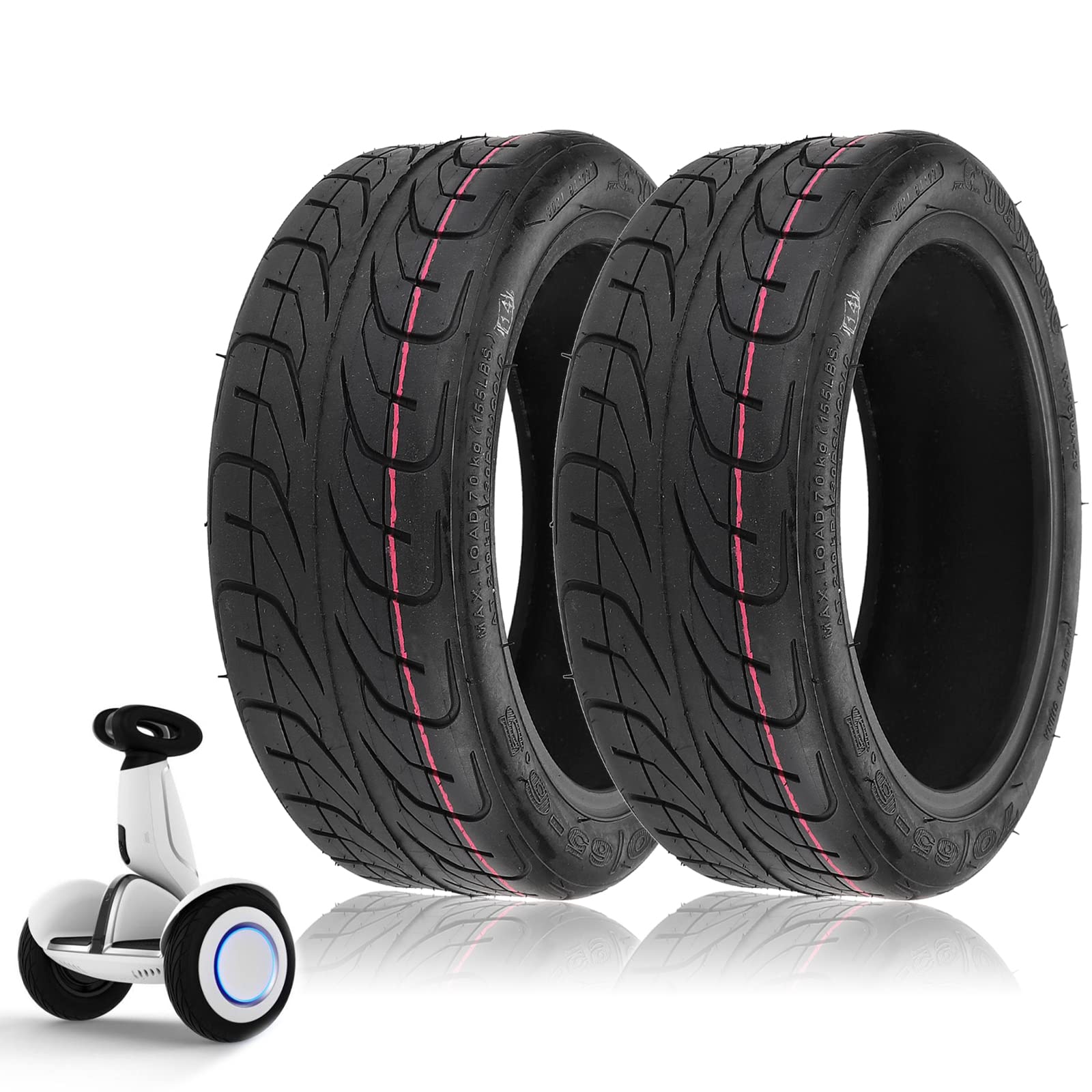 MotuTech 70/65-6.5 Tubeless-Reifen für Segway Ninebot Hoverboard Self Schwingen Scooter Balance 10x3.0-6.5 Ersatzreifen (2 Stück) von N\D