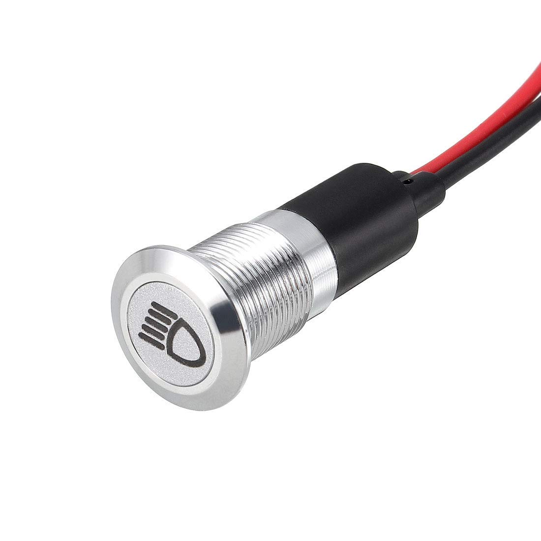 Signalleuchte DC 12 V 12 mm rote LED Metallgehäuse mit Symbol (Abblendlicht) von N/D