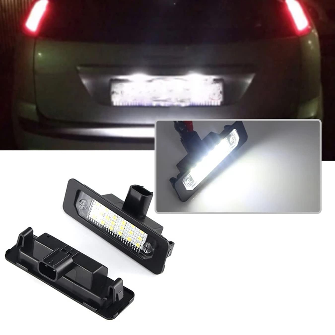 NP 2 STÜCKE Hellweiße LED-Nummernschildbeleuchtung für F-Ord M-ustang 2010-2014 für F-ocus Fusion Mercury Sable 2008 von DHCN