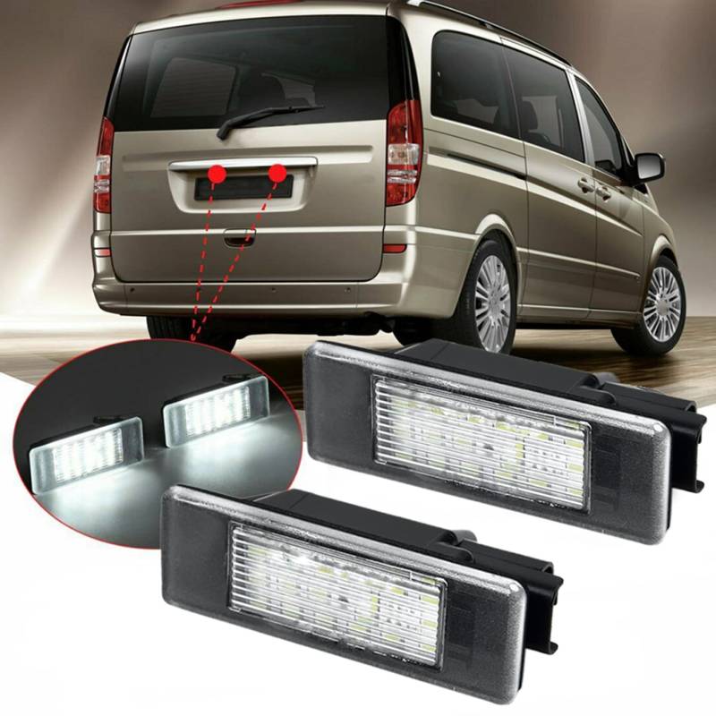 NP 2 Stück LED-Kennzeichenbeleuchtung für M-erc-edes für B-enz S-Drucker W906 ab 2006/Vito W639 Autozubehör von DHCN