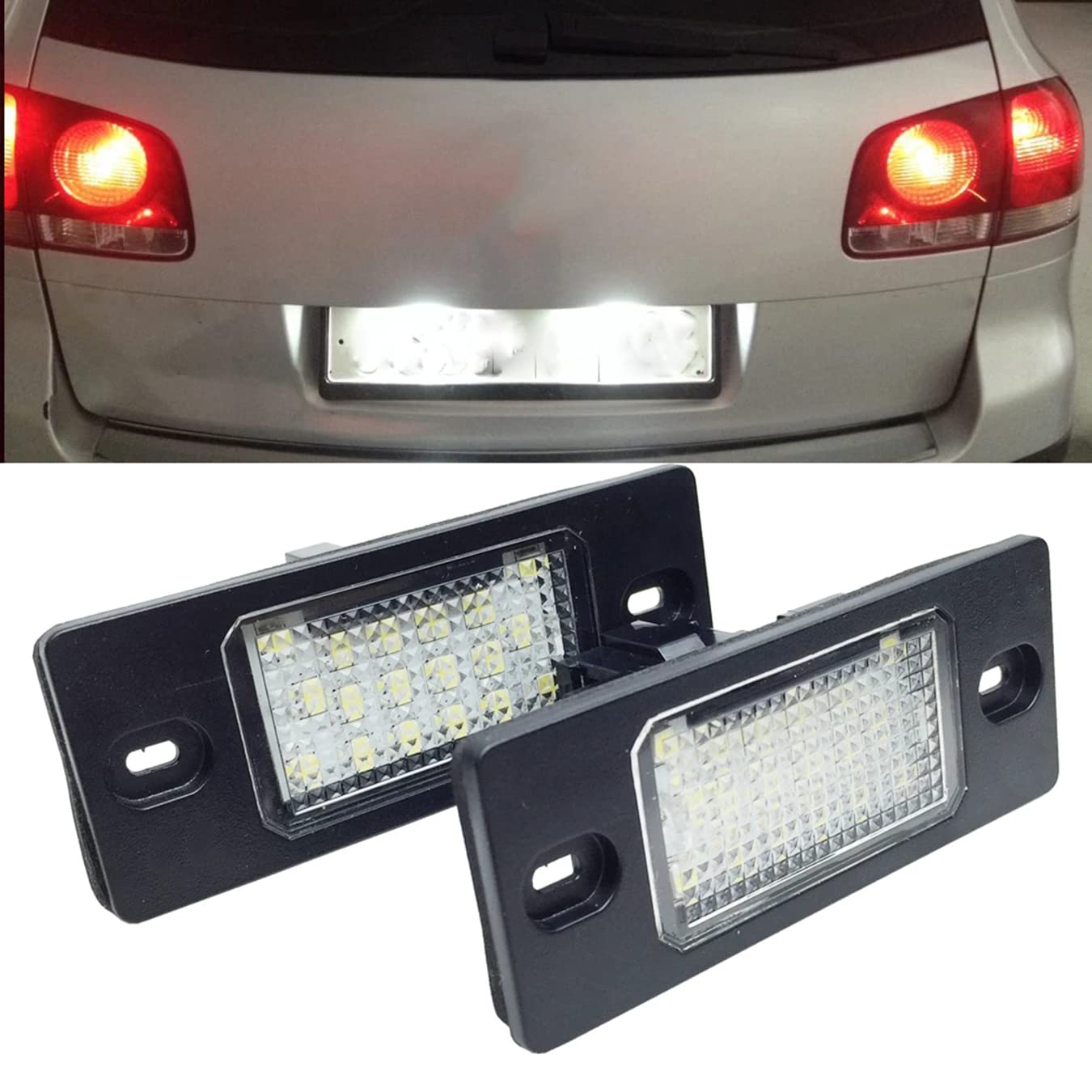 NP 2pcs LED Nummernschildbeleuchtung für P-orsche C-ayenne 955 957 02-10 für V-W G-olf 5 T-ouareg MK1 T-iguan 07-15 P-assat B5.5 Auto Rückleuchten von N\P