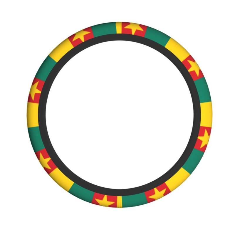 Lenkradbezug mit Flagge von Kamerun, Auto-Lenkradschutz, rutschfester Griff für Männer und Frauen, 14,5–15 von NABEAR