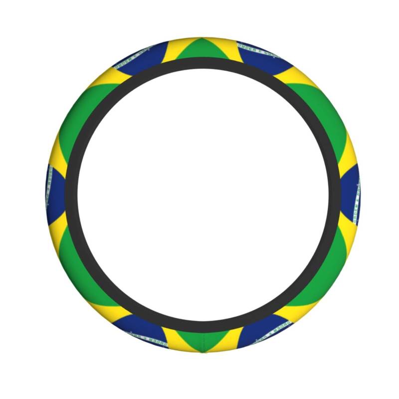 Lenkradbezug mit brasilianischer Flagge, Auto-Lenkradschutz, rutschfester Griff für Männer und Frauen, 37,8 - 48,1 cm von NABEAR