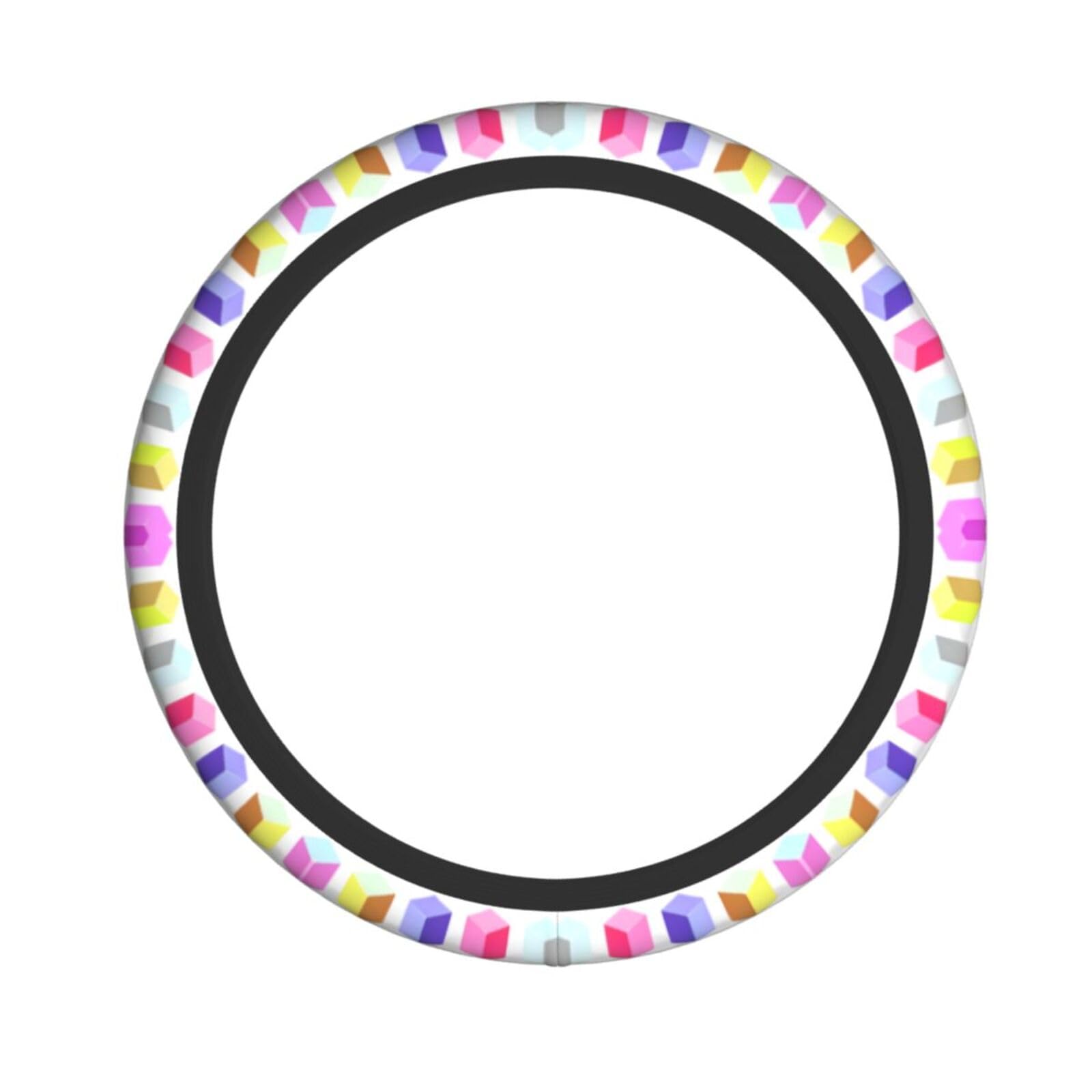 NABEAR Bunte Würfel-Lenkradabdeckung, Auto-Lenkradschutz, rutschfester Griff für Männer und Frauen, 37 - 48 cm NABEAR Bunte Würfel-Lenkradabdeckung, Auto-Lenkradschutz, rutschfester Griff für Männer und Frauen, 37 - 48 cm von NABEAR
