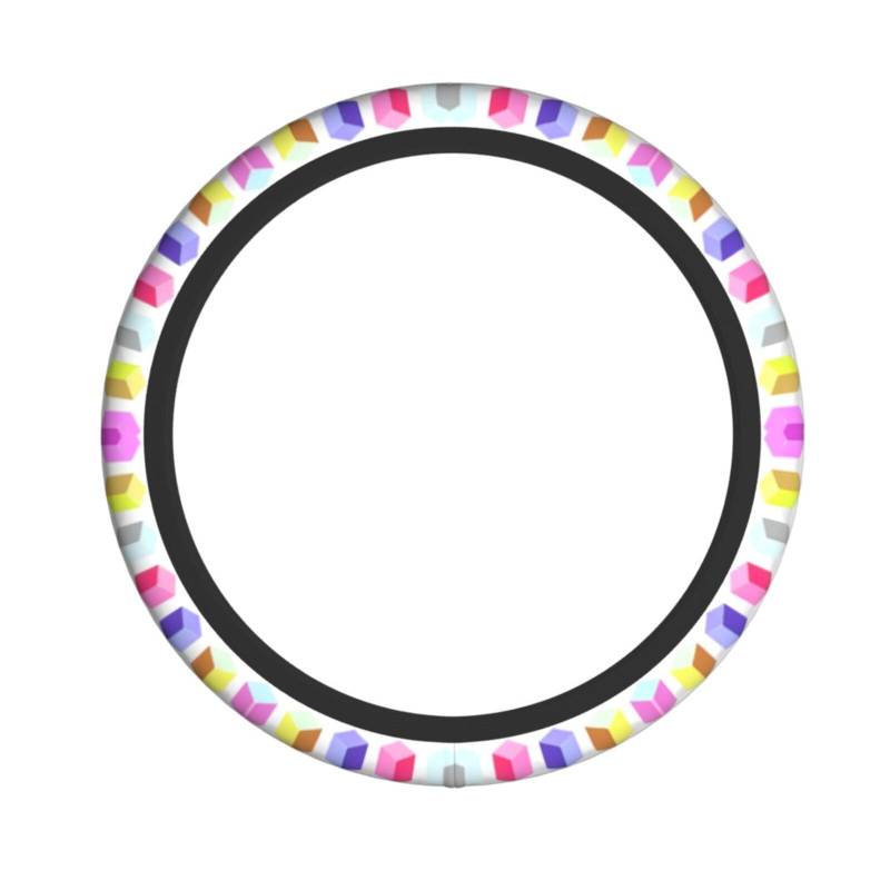NABEAR Bunte Würfel-Lenkradabdeckung, Auto-Lenkradschutz, rutschfester Griff für Männer und Frauen, 37 - 48 cm von NABEAR