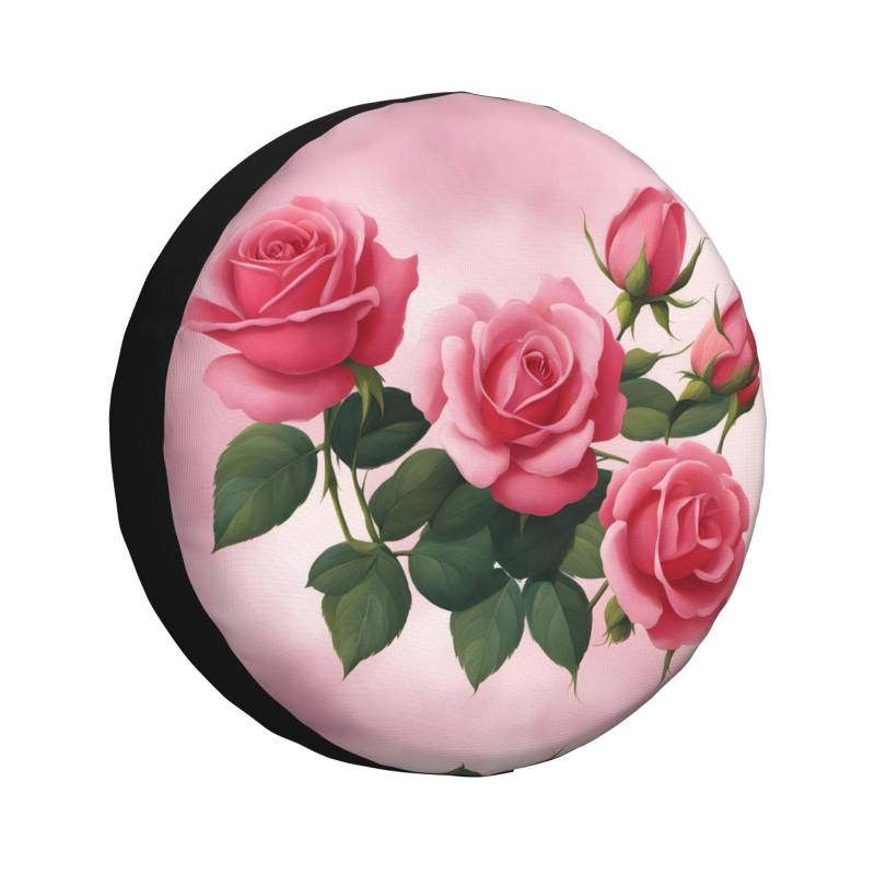 Pink Roses Reifenabdeckung, Allwetterschutz für Anhänger, SUV, LKW und mehr, 35,6 cm, 38,1 cm, 40,6 cm, 43,2 cm von NABEAR