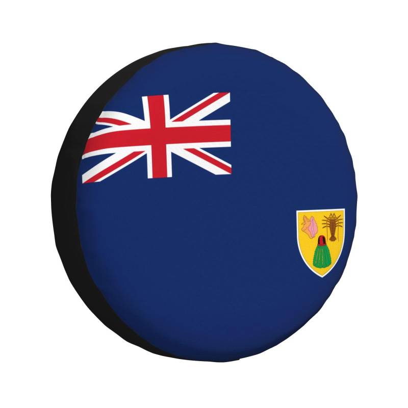 Reifenabdeckung mit Flagge der Turks- und Caicosinseln, Allwetterschutz für Anhänger, SUV, LKW und mehr, 35,6 cm, 35,6 cm, 40,6 cm, 43,2 cm von NABEAR