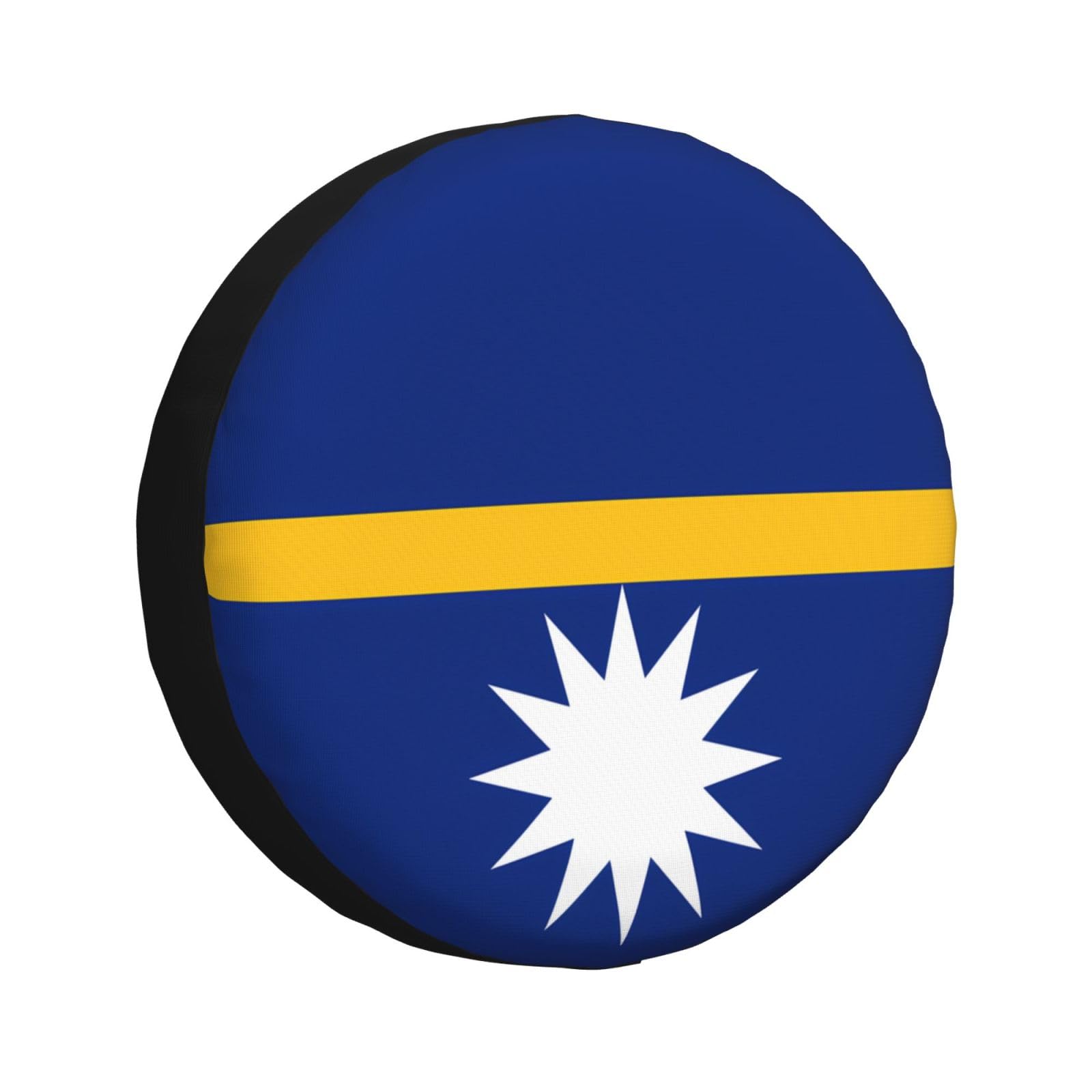 Reifenabdeckung mit Flagge von Nauru, Allwetterschutz für Anhänger, SUV, LKW und mehr, 35,6 cm, 40,6 cm, 43,2 cm, 43,2 cm Reifenabdeckung mit Flagge von Nauru, Allwetterschutz für Anhänger, SUV, LKW und mehr, 35,6 cm, 40,6 cm, 43,2 cm, 43,2 cm von NABEAR