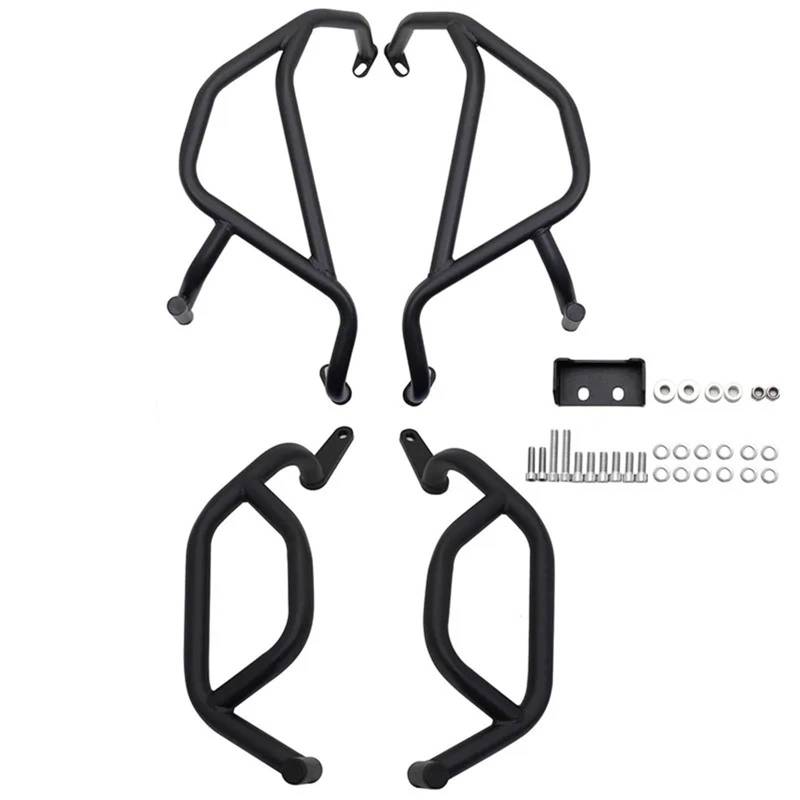 motorrad stoßstangen blöcke Fit Für CFMOTO 450 MT 2024 Motor Schutz Crash Bar Für CFMOTO 450MT Motorrad Rahmen Schutz Stoßstange 450-MT Motorrad Sturzbügel(Full Set Black) von NADCFN