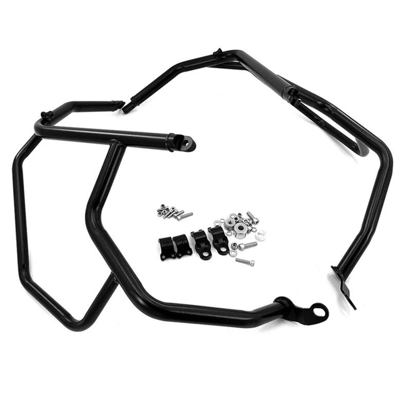 motorrad stoßstangen blöcke Motorrad Crash Bars Stoßstange Motor Tank Schutz Stunt Käfig Protector Fit Für BMW F 900 GS Abenteuer ADV GSA 2024 Motorrad Sturzbügel(Upper Bumper Black) von NADCFN