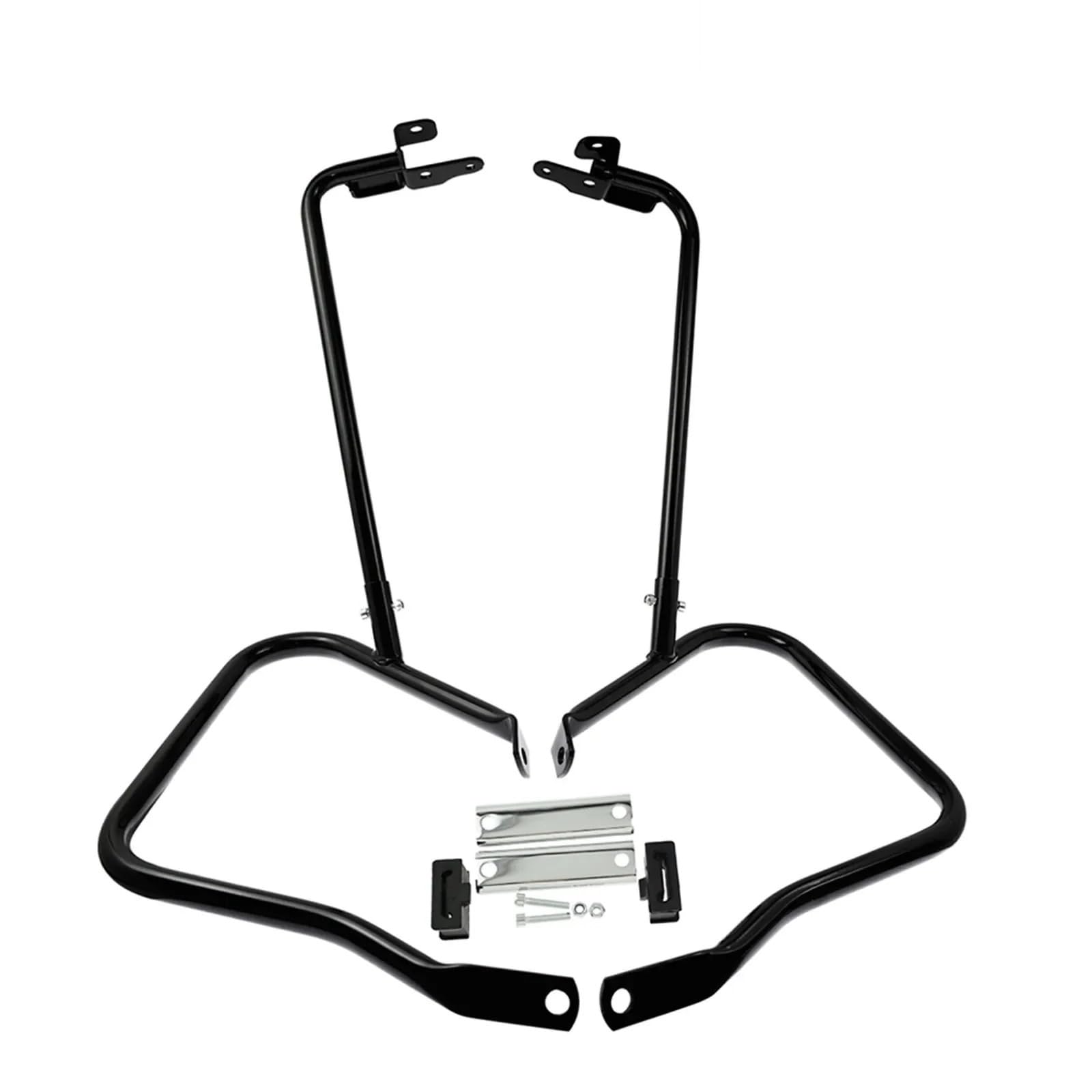 motorrad stoßstangen blöcke Motorrad-hintere Satteltasche mit Stützstangensatz passend für Harley Touring King Road Electra Street Glide 97-08 14-20 Motorrad Sturzbügel(Black Color 2014-Up) von NADCFN