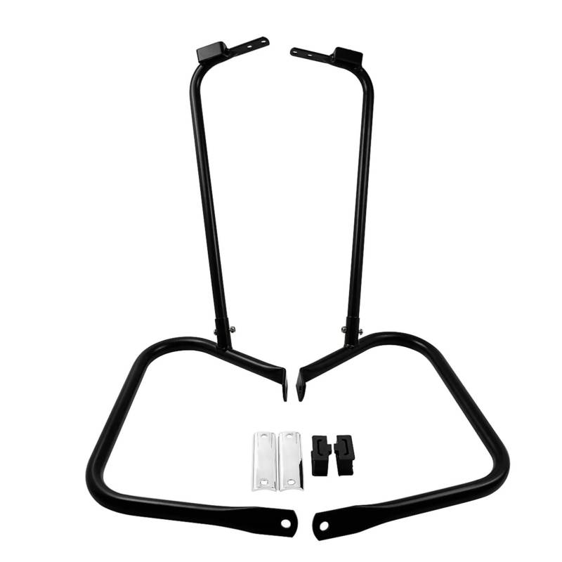 motorrad stoßstangen blöcke Motorrad-hintere Satteltasche mit Stützstangensatz passend für Harley Touring King Road Electra Street Glide 97-08 14-20 Motorrad Sturzbügel(Black Color 97-08) von NADCFN