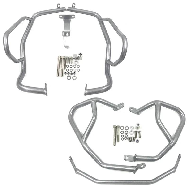 motorrad stoßstangen blöcke Passend für BMW F750GS F850GS F750 GS F850GS 2018-2023 2022 Motorrad-Motorschutzbügel Crash Bars Stoßstangenschutz Motorrad Sturzbügel(A Set-Silver) von NADCFN