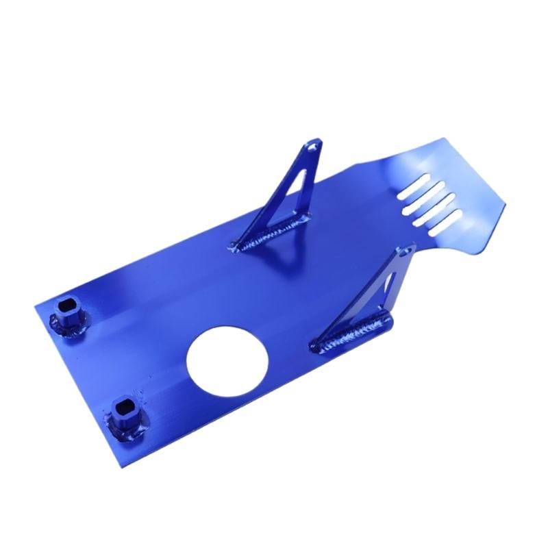 motorrad stoßstangen blöcke Passend für LING QI Motorrad-Motorchassisschutz 335 mm Aluminium-Bauchwannenschutzabdeckung Motorrad Sturzbügel(Blue) von NADCFN