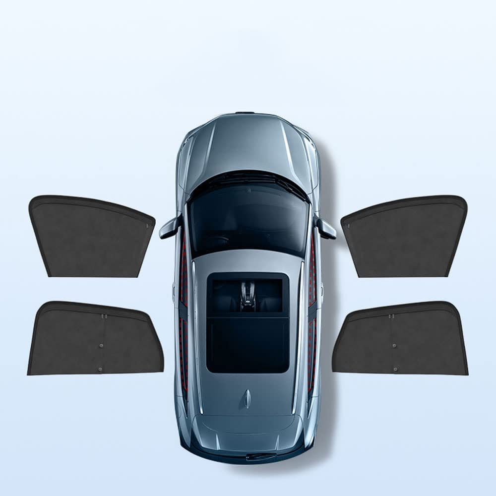 Autofenster Sonnenschutz für Hyundai Ioniq,Anti-UV Doppellagig Magnetisch Vorhang Fenster Verdunkelung Sonnenblende,A/4pcs von NAIRE