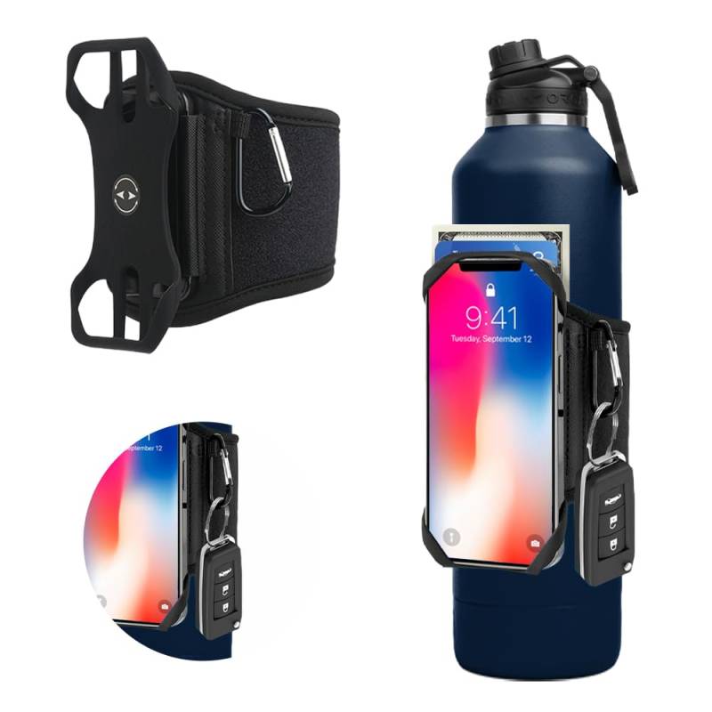 NAJILI Gym Wasserflaschenhalter, Handy Wasserflaschen Tasche, 360° Drehbar und Abnehmbar Trinkflasche Beutel Arm Lauftelefonhalter Dauerhaftigkeit Flaschenhalter für Fitness, Wandern, Camping, Reisen von NAJILI