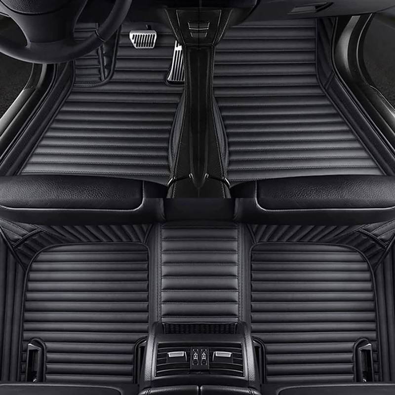 Auto Leder Fußmatten Für Audi A6 C8 Avant 2018-2023, Nach Maß Vollständige Abdeckung Fussmatten Wasserdicht rutschfeste Allwetter Teppich Automatten ZubehöR,A/Black von NALSA