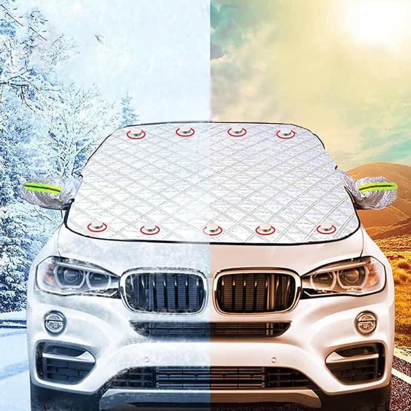 Auto Windschutzscheiben Schneedecke für Hyundai Santa Fe 2019-2023, Faltbare Magnet Frostschutz Sonnenschutz Windschutzscheibe Abdeckung Winter Autozubehör,157×126cm. von NALSA
