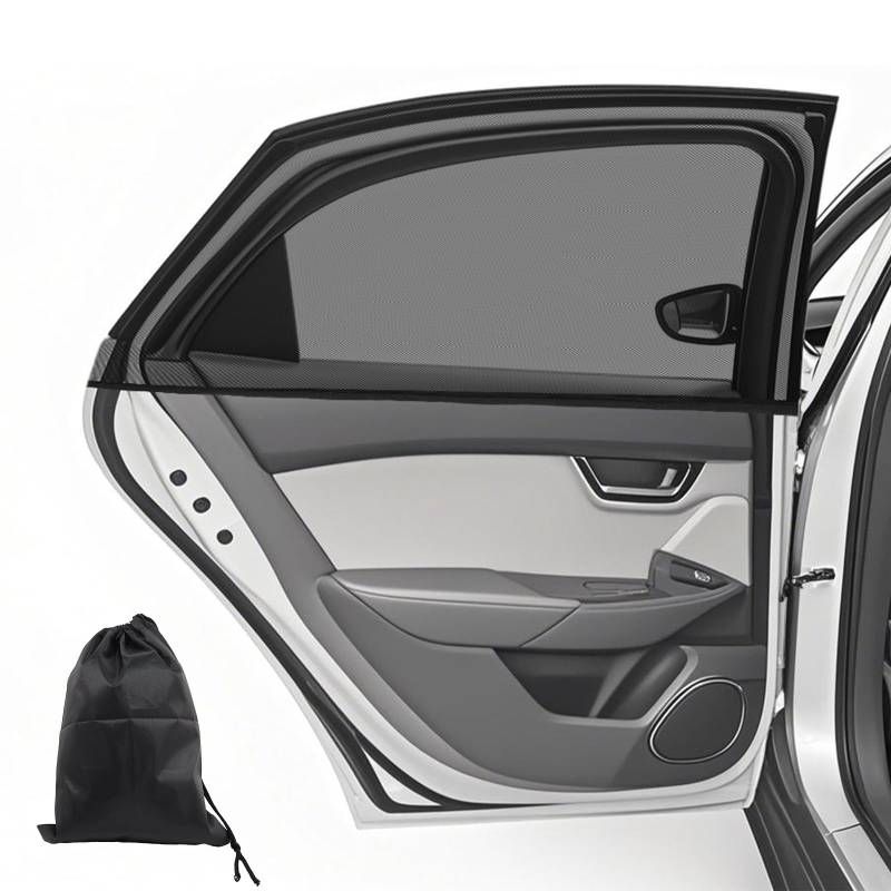 2 Stück Sonnenschutz Auto Baby mit UV Schutz Hochelastisches Sonnenblende Auto Kinder Seitenscheibe Universal Fliegengitter Autofenster Sonnenschutz für Familie Haustiere von NAMIS