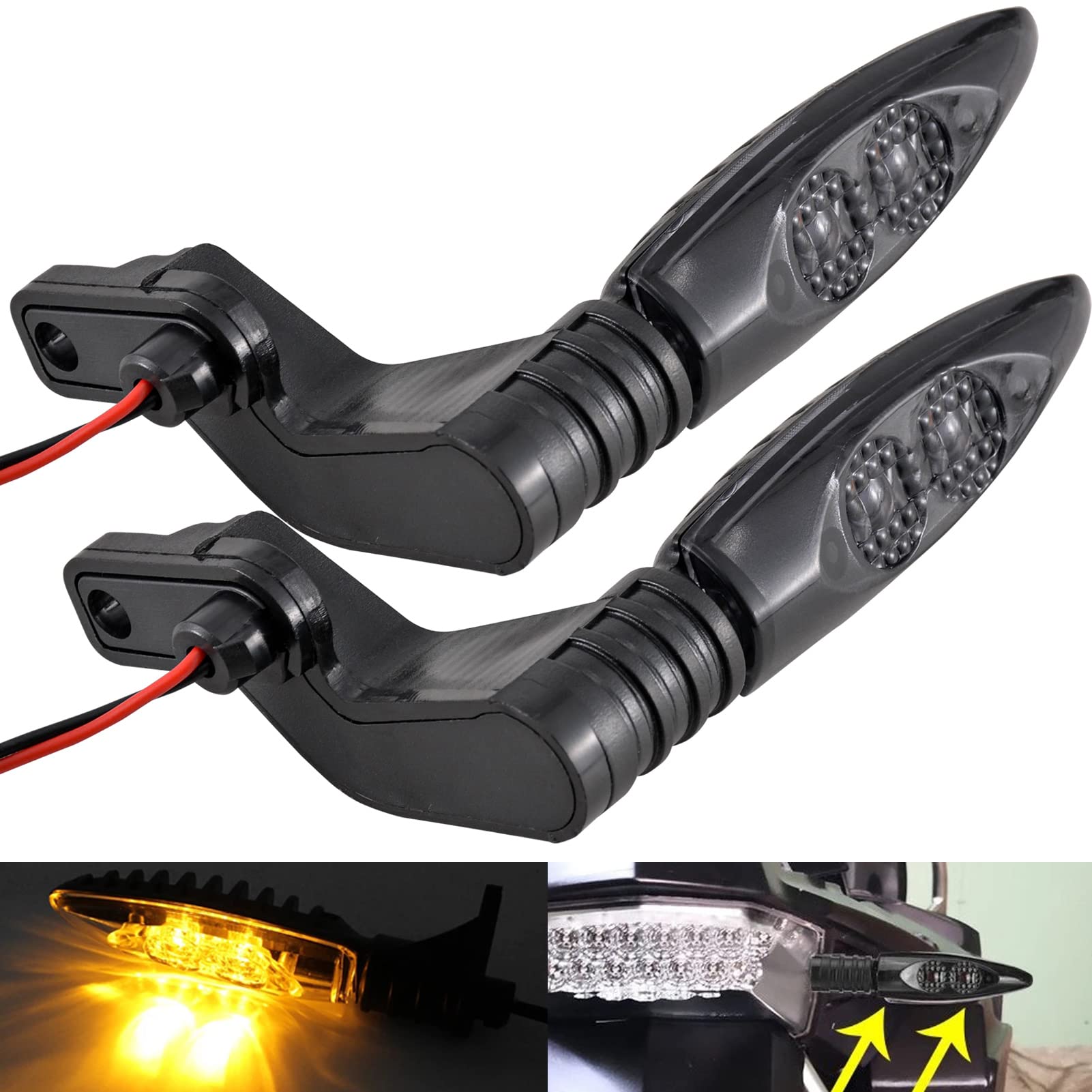 NATGIC 1 Paar Motorrad Heckblinker Bernstein, Motorrad Heckblinker Blinker für B-MW F650GS F700GS F800G F800R F800S F800ST HP2 Sport K1200R K1300R R1200GS R1200R - Getönte Gläser NATGIC 1 Paar Motorrad Heckblinker Bernstein, Motorrad Heckblinker Blinker für B-MW F650GS F700GS F800G F800R F800S F800ST HP2 Sport K1200R K1300R R1200GS R1200R - Getönte Gläser von NATGIC