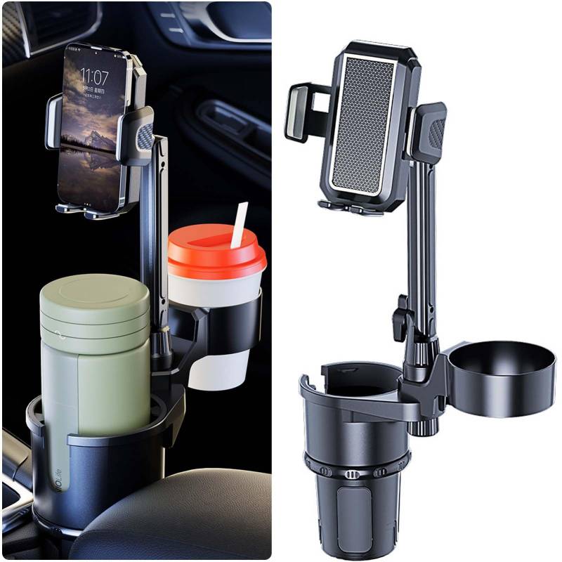NATGIC Auto-Getränkehalter für Telefon, 3-in-1-Auto-Getränkehalter und Getränkehalter, 2 Getränkehalter für alle Zwecke, Auto-Getränkehalter und Organizer für den Innenbereich von NATGIC