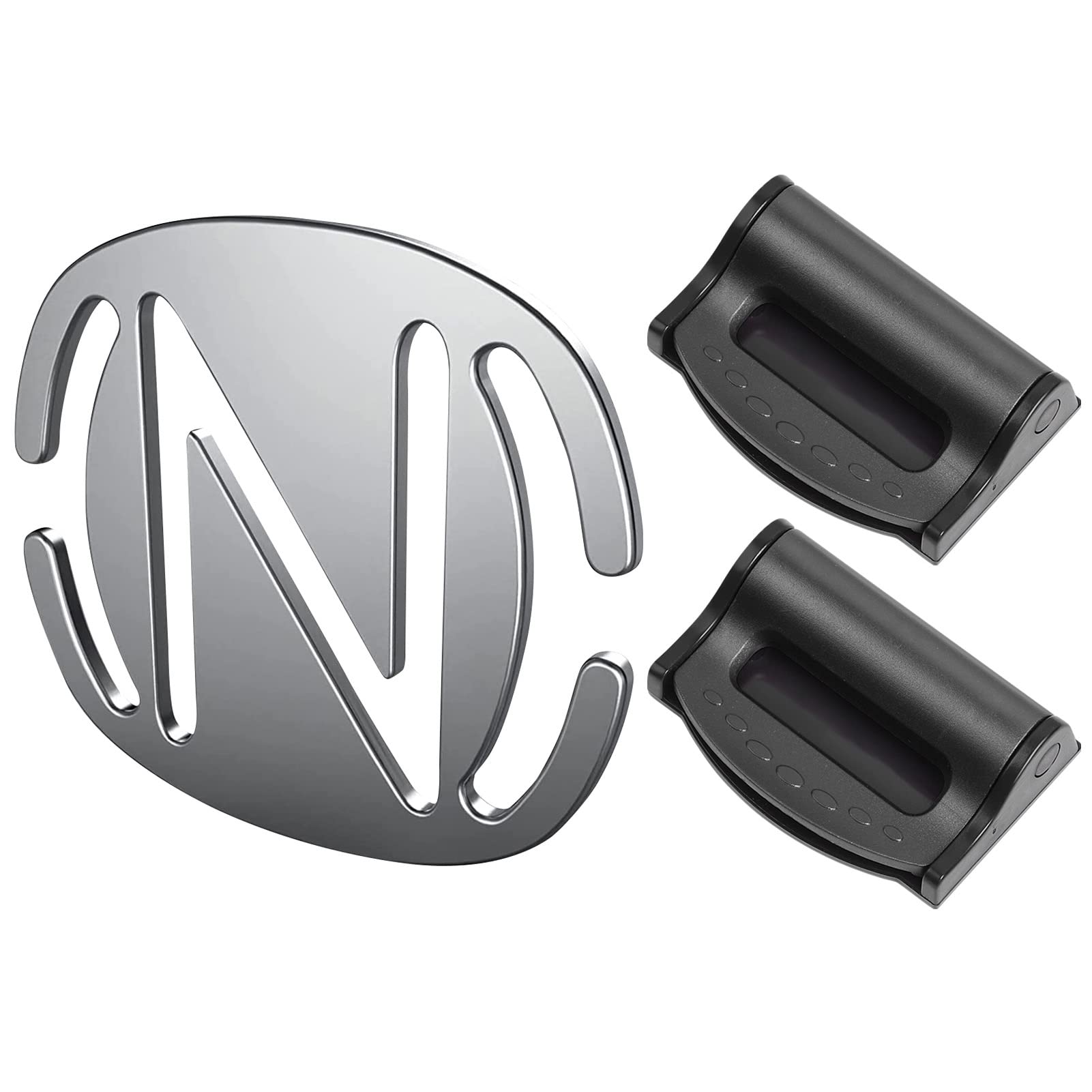 NATGIC Auto Sicherheitsgurt Clips, Auto Sicherheitsgurt Einsteller Clip Kit, Auto Sicherheitsgurt Verriegelung Clip Sicherheitsgurt Schulter Stopper Schnalle (1 PCS Grau + 2 PCS Schwarz) von NATGIC