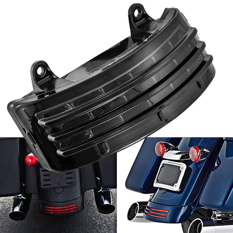 NATGIC Motorrad-Rücklicht, Tri-Bar-Rücklicht, L-E-D-Bremslicht mit Blinker und Lauflicht für Ha-rley Dav-idson FLHX FLTRX Street Glide Touring – Rauchglas von NATGIC