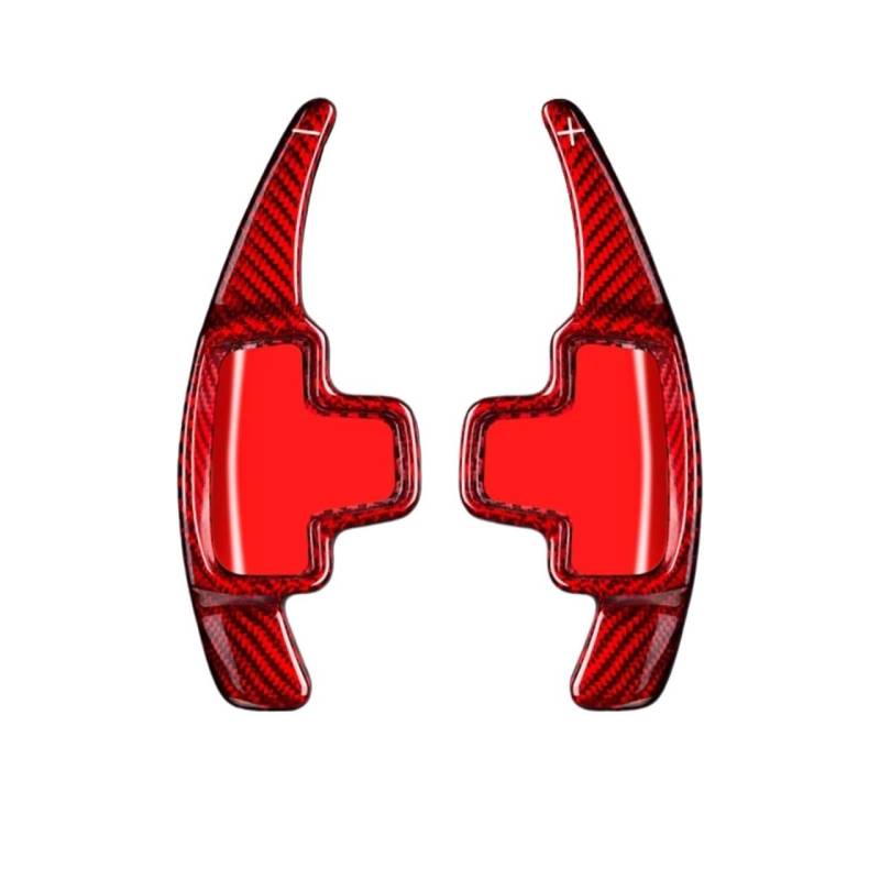 NATWEE Kompatibel Mit Benz Für A B E M Klasse ML W166 W176 W204 W212 W222 W246 C117 W218 X156 Carbon Fiber Lenkrad Paddle Shift Auto-Schaltwippe(Red Carbon) von NATWEE
