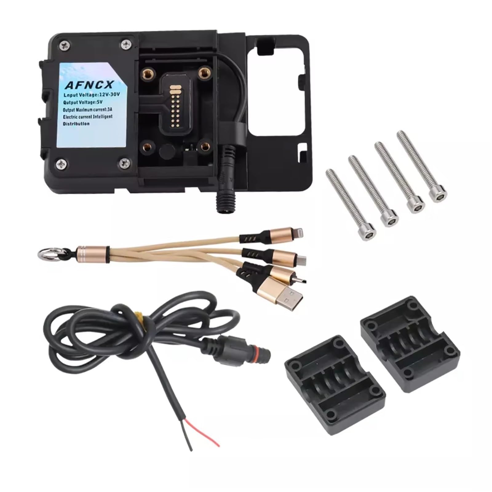 NATWEE Kompatibel Mit Für Ninja400 2018 2019 2020 2021 2022 Unterstützung Für Die Navigation Per Motorrad Kabelloser Ladetelefonhalter GPS-Navigationshalterung Motorrad GPS Halterung(Black A) von NATWEE