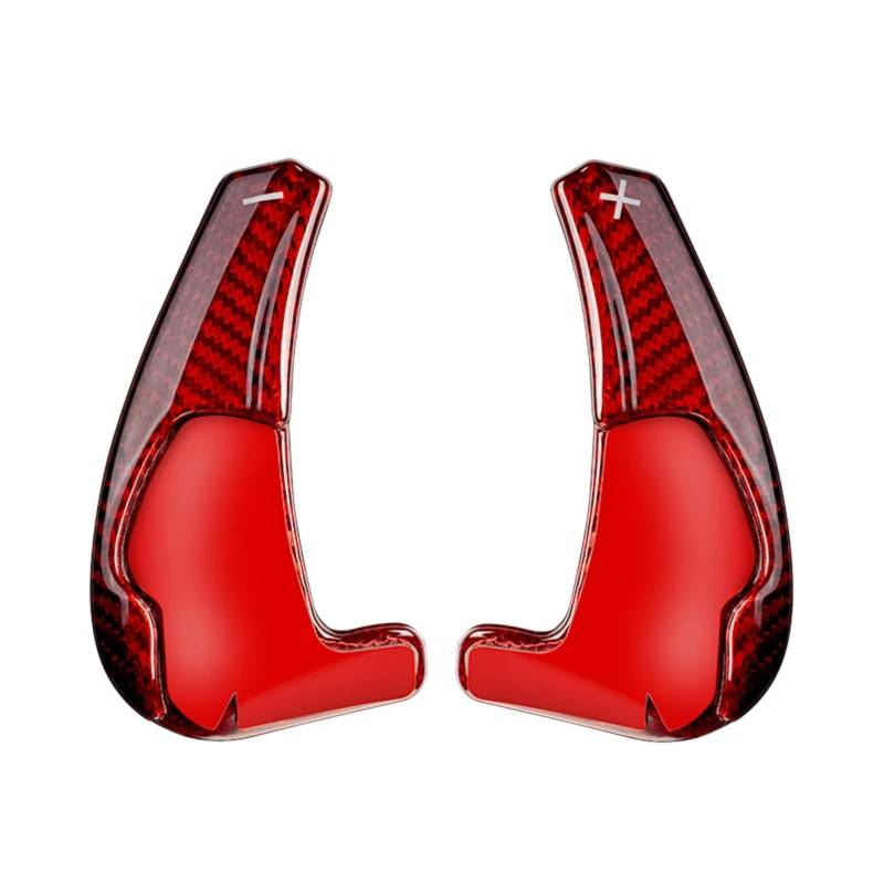 NATWEE Kompatibel Mit Jeep Für Grand Für Cherokee Carbon Fiber Paddle Shift Lenkradschalthebel Auto Lenkrad Paddle Shift D0024 Auto-Schaltwippe(Red Carbon) von NATWEE