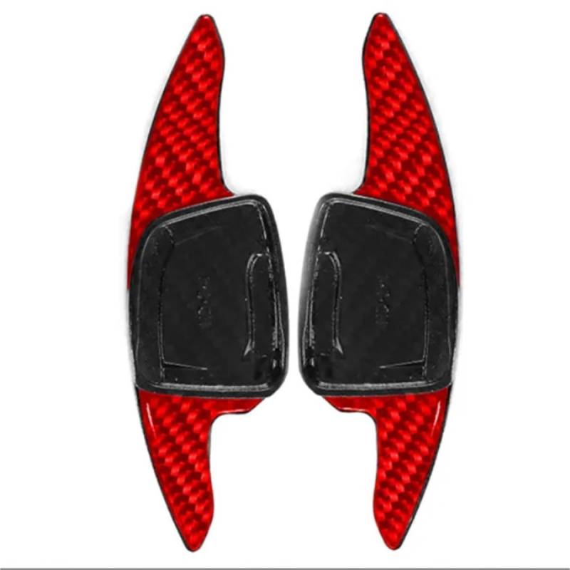 NATWEE Kompatibel Mit Q3 Für Q7 A1 A6 C8 A7 A8 S6 S7 2019 2020 2021 2022 2023 Auto-Lenkrad-Shift-Shifter-Paddel-Verlängerungsteile Auto-Schaltwippe(Carbon Fiber Red) von NATWEE