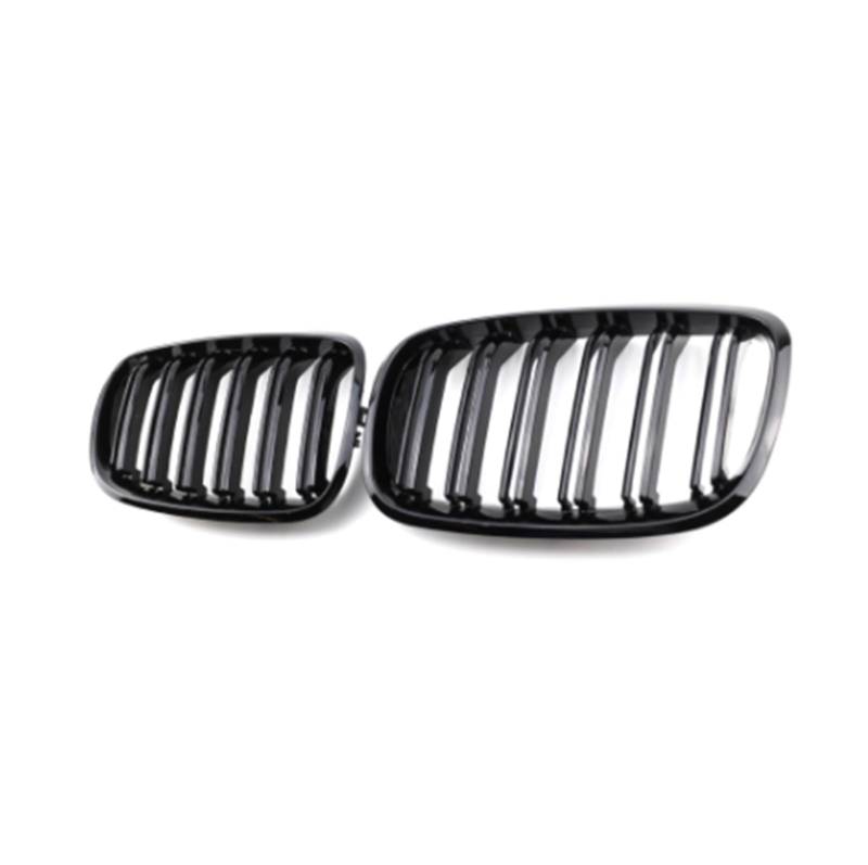Frontgrill 1 Paar Frontgrills Für X5/X6 E70 E71 2008–2013 2014,Glänzend-mattschwarzer Nierengrill Aus Kohlefaser Ersatz-Frontstoßstangengitter Auto-Kühlergrill(1 Pair Gloss Black) von NAUTIG