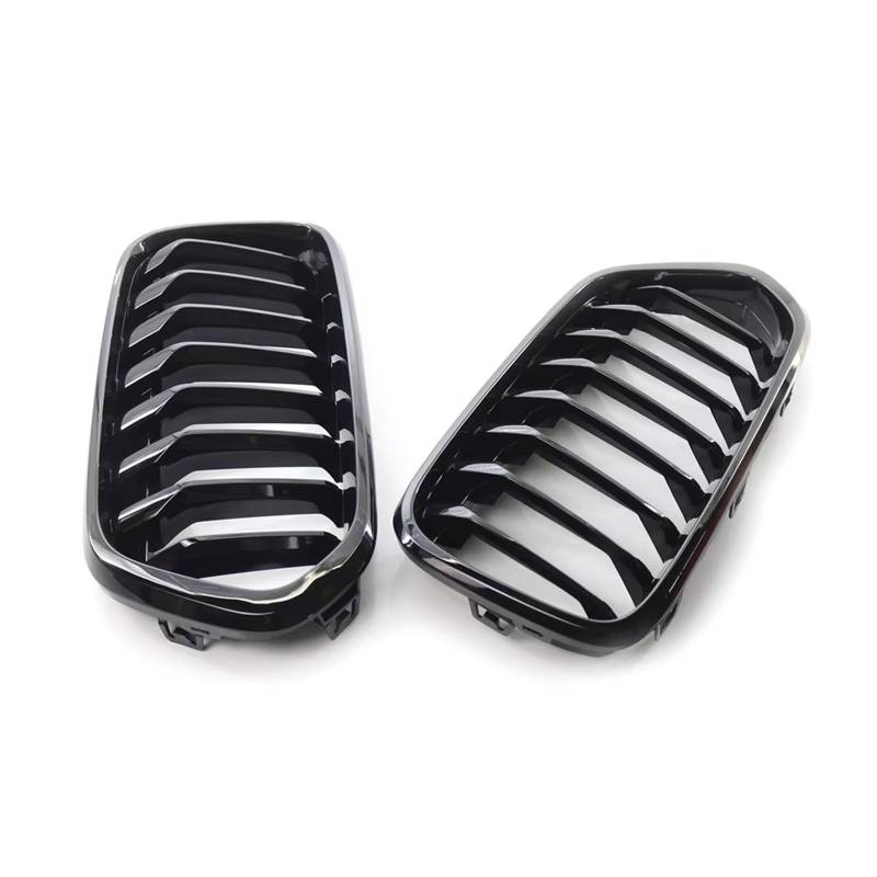 Frontgrill 1 Paar Für X2 Serie F39 2018 2019 2020 2021 Glänzend Schwarz Auto Vorderen Stoßfänger Kühlergrill Niere Grill Einzelnen Lamellen ABS Kunststoff Auto-Kühlergrill von NAUTIG
