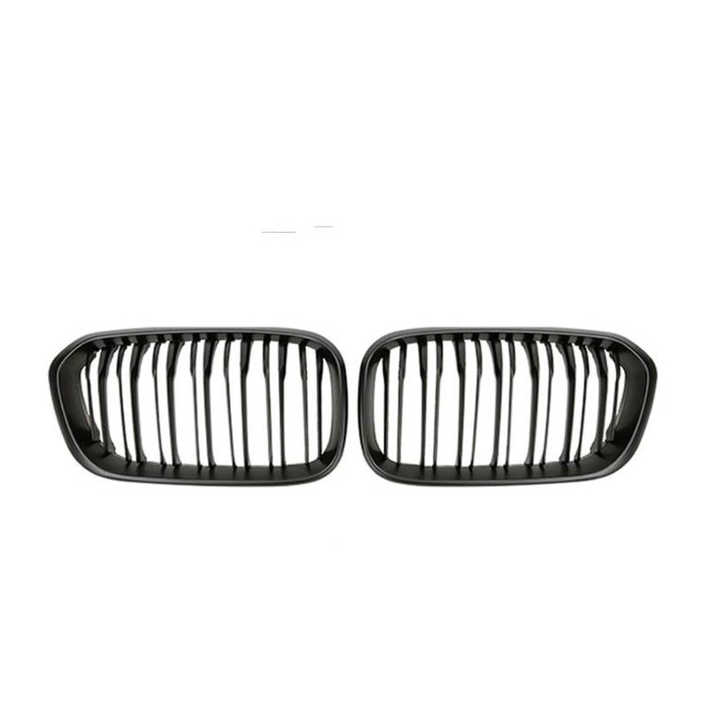 Frontgrill 2 Stück Für F20 F21 LCI 120i 1Serie 2015 2016 2017 Auto Vorderen Stoßfänger Nieren Grills Doppel Lamellen Linie Ersatz Grill Racing Grille Auto-Kühlergrill(Matt-schwarz) von NAUTIG