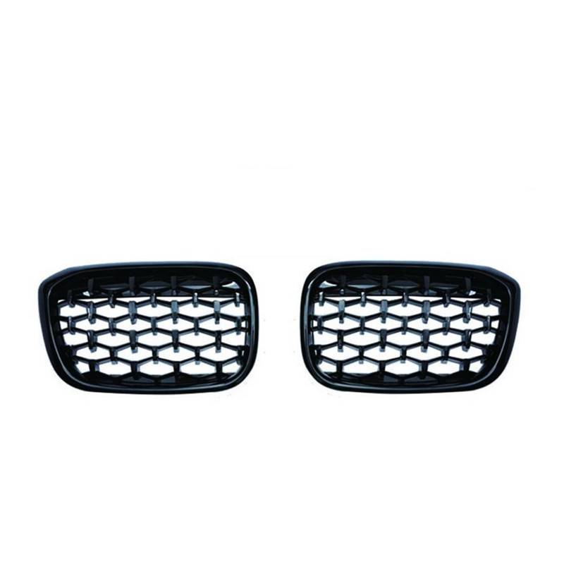 Frontgrill 2 Stück Für X3 G01 G08 X4 G02 2018-2021 Auto Front Grills Nieren Grill Stoßstange Diamant Trim Racing Grille Meteor Styling Auto-Kühlergrill(Titanium Black) von NAUTIG