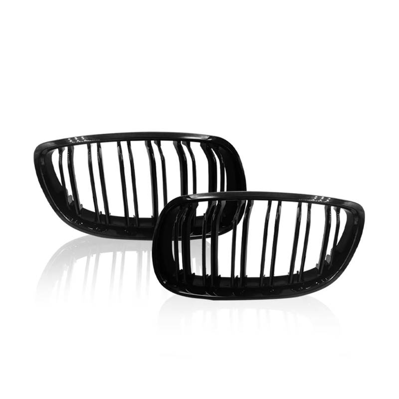 Frontgrill 2-teiliger Frontstoßstangen-Nierengrill 3-Grill Coupé Dual Line Grille Auto-Styling Renngitter Ersatzteil Für E92 E93 M3 2006 2007 2008 2009 Auto-Kühlergrill von NAUTIG