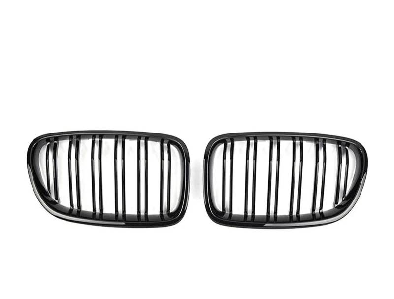 Frontgrill 2-teiliger Nierengrill Im Autostil In Schwarz Mit Doppellamellen Für Die Frontpartie Von 5er F10 F11 F18 2010-2017, Dual Line Racing Grilles Auto-Kühlergrill(Glossy Black) von NAUTIG