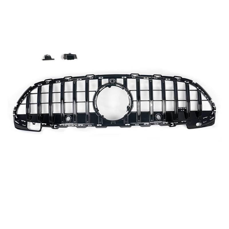 Frontgrill ABS GT Style Stoßstangengrill In Schwarz Und Silber Für Benz C-Klasse W206 C200 C220 C300 W206 Sport Edition 2022+ (Nicht Passend Für C63) Auto-Kühlergrill(Schwarz) von NAUTIG