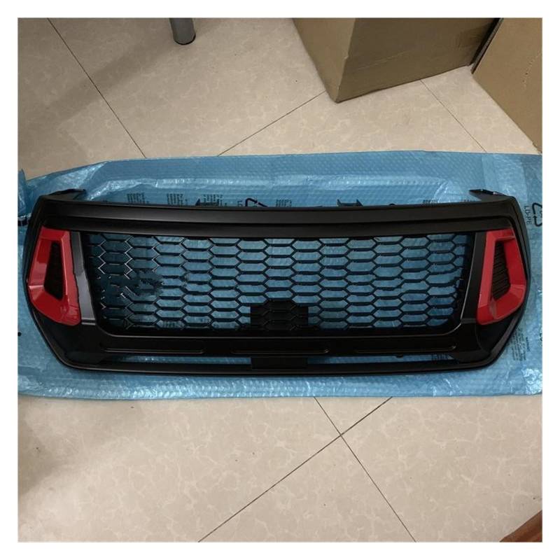 Frontgrill AUßEN Auto ZUBEHÖR GEÄNDERT Grills Grille FIT Pickup Auto Grill Front Maske STOßSTANGE Trim Abdeckung FÜR HILUX Rocco 2018 Auto-Kühlergrill(Only Grill) von NAUTIG