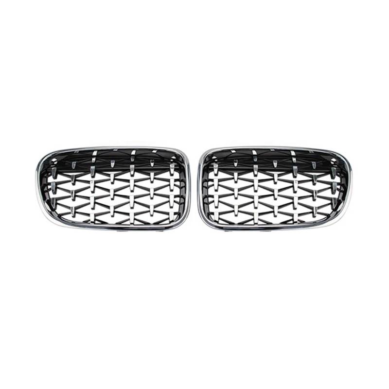 Frontgrill Auto-Frontgrill Diamant-Nierengitter Renngitter Chrom-Kühlergrill-Stil Auto-Ersatzteil Für X3 F25 2011 2012 2013 Auto-Kühlergrill(Silber) von NAUTIG