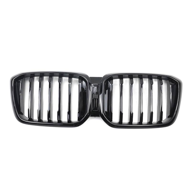 Frontgrill Auto-Frontgrills Nierengrill Stoßstangen-Renngrill Schwarz Glänzend Doppellamelle Einzellinie Für X3 X4 G01 G02 LCI 2022+ Auto-Kühlergrill(1Slat with Hole) von NAUTIG