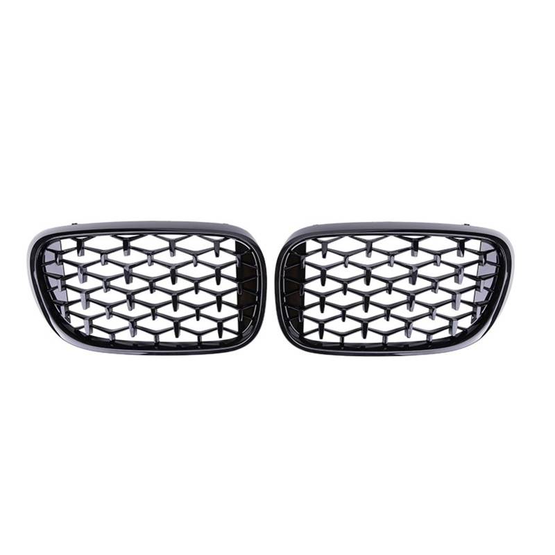 Frontgrill Diamant Auto Vorderen Stoßfänger Nierengrill Racing Grills Auto ABS Gitter Grill Teile Für 7 Serie G11 G12 730li 740li 2016-2019 Auto-Kühlergrill(Schwarz) von NAUTIG