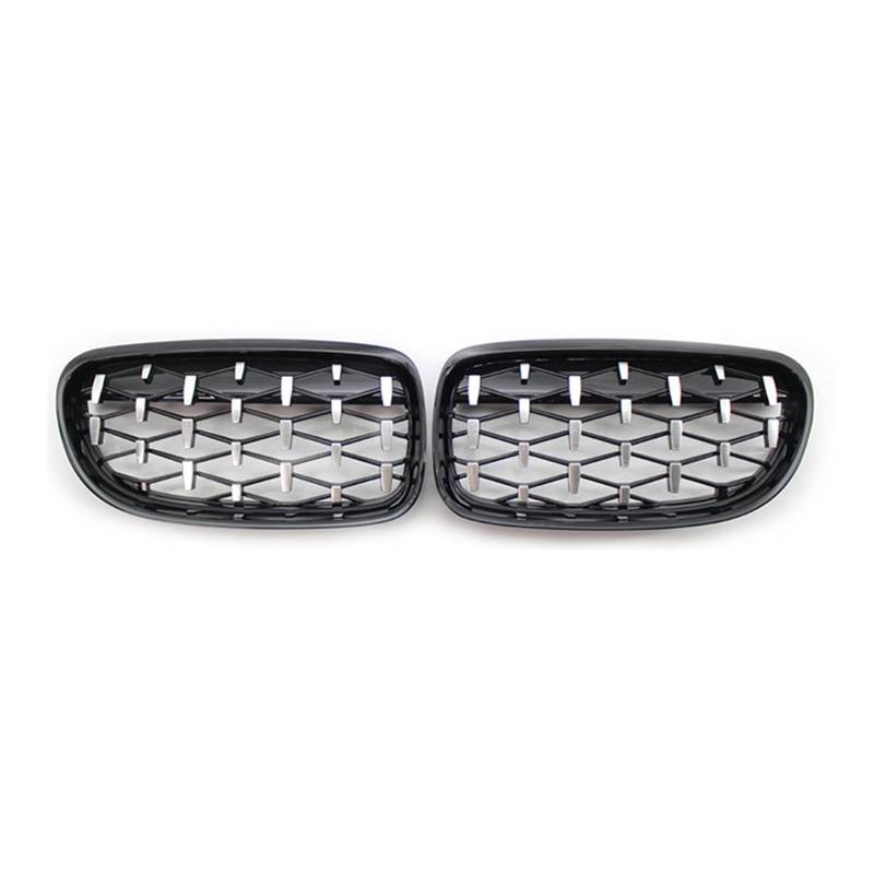 Frontgrill Diamantgrills Auto Nierengrill Frontstoßstange Racing Grill Auto Styling Gitter Für E90 E91 318i 320i 328i 325i 2009 2010 2011 2012 Auto-Kühlergrill(Silver and Black) von NAUTIG