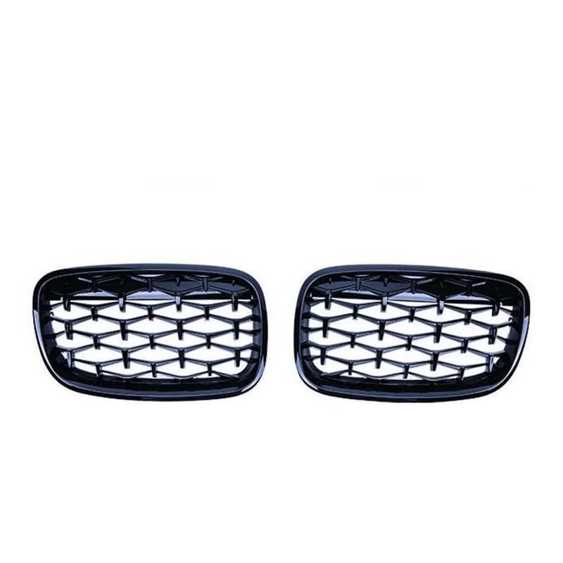 Frontgrill EIN Paar Diamant-Nierengrill Renngrill Frontgrill Auto-Styling Meteor-Stil Ersatz Für X5 X6 E70 E71 2008 2009 2010 2011 2012 2013 Auto-Kühlergrill(Schwarz) von NAUTIG