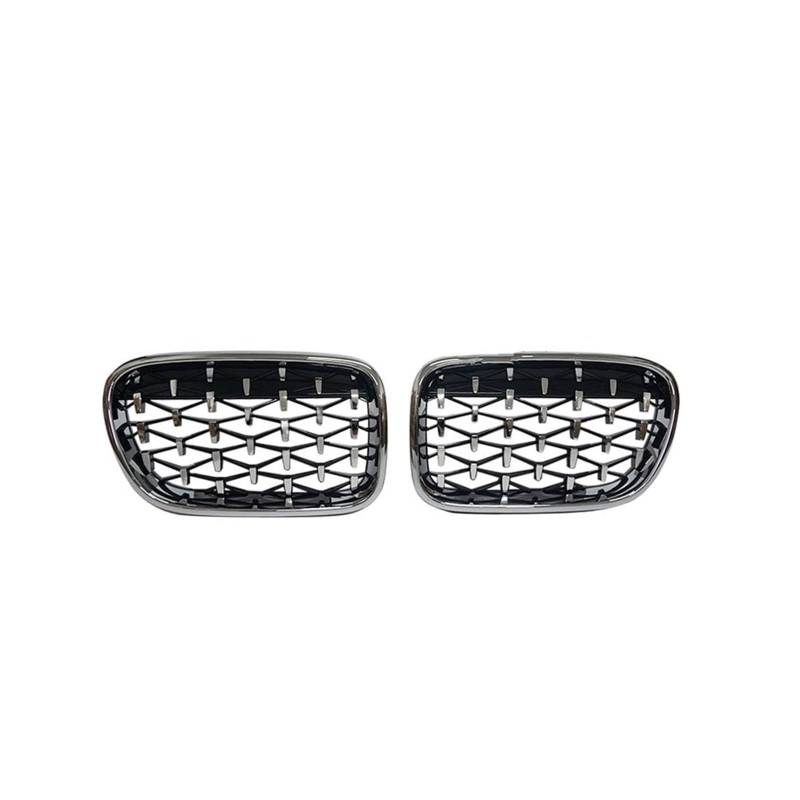 Frontgrill EIN Paar Für X3 F25 2010 2011 2012 2013 Frontgrill Diamant Nierengitter Chrom Meteor Stil Auto Ersatzteil Auto-Kühlergrill(Silber) von NAUTIG