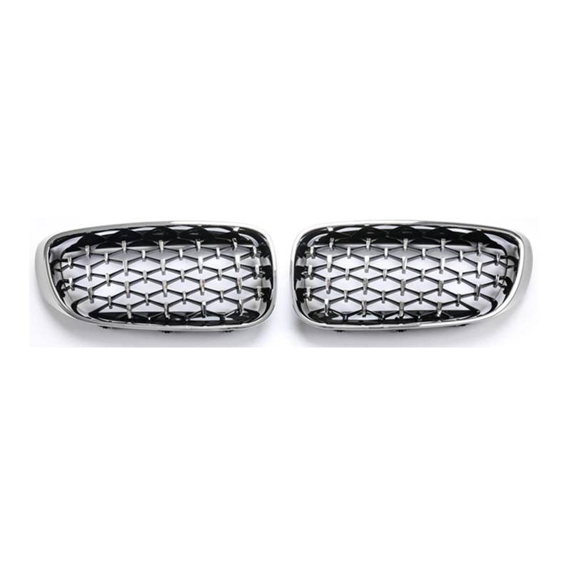 Frontgrill EIN Paar Nierengrill Für Die Front Chrom Diamant-Limousinengrill Meteor-Stil Frontstoßstangengrill Für 3er GT F34 2012–2019 Auto-Kühlergrill(Full Silver) von NAUTIG